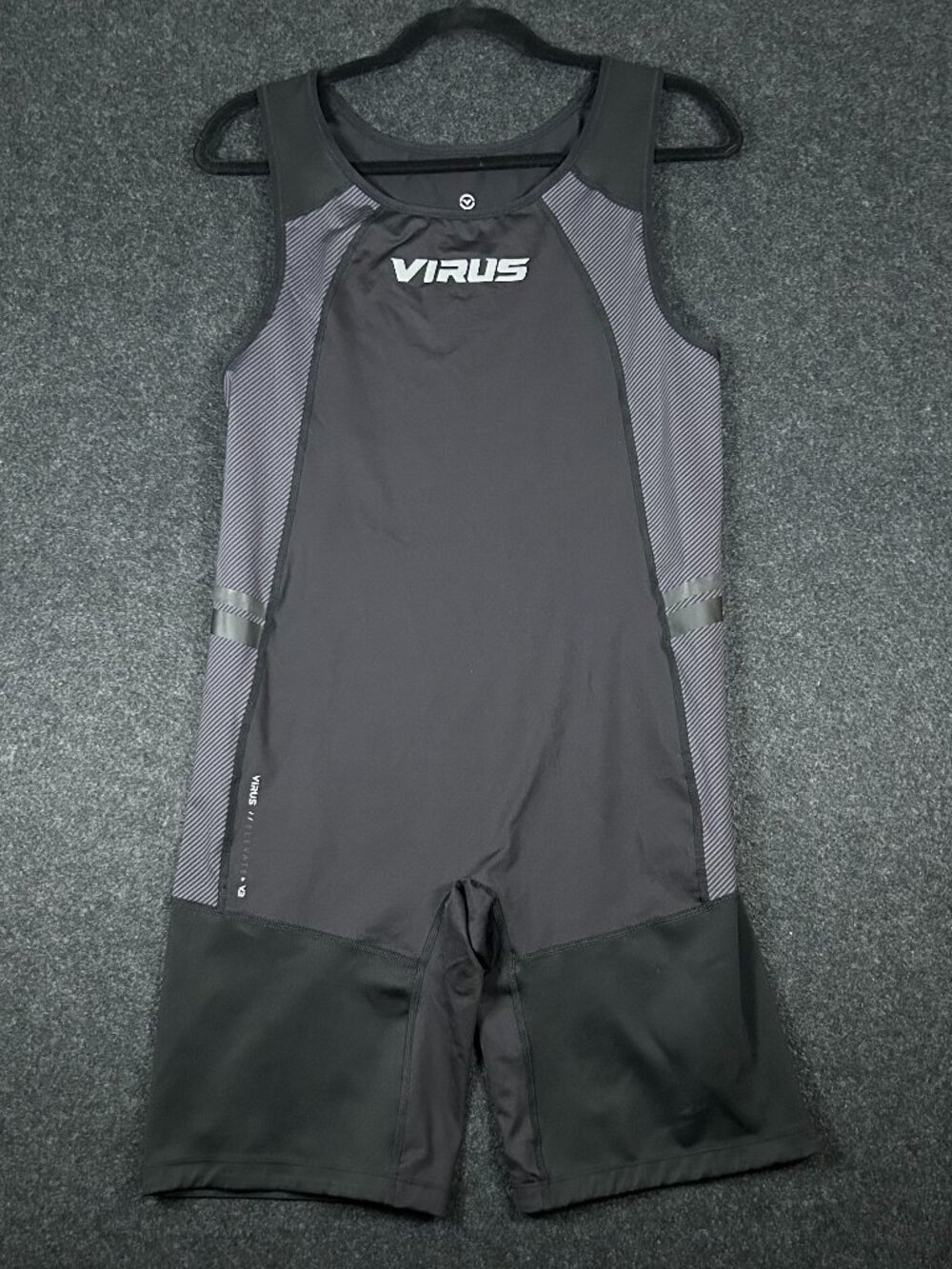 VIRUS Elevate V3 Weightlifting Singlet Women’s Size L Black Silver Bioceramic